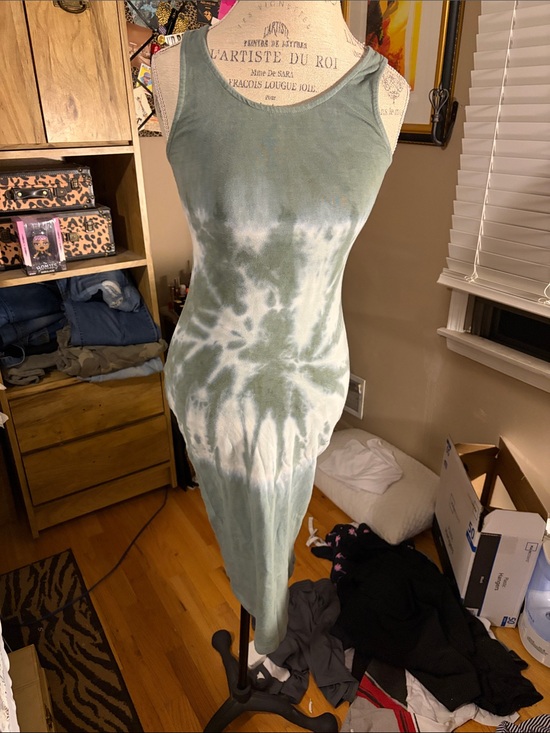 Anthropologie Dresses & Skirts - Anthropologie Sleeveless Tie-Dye Tank Dress — Sage Green - XS